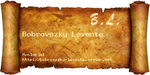 Bobrovszky Levente névjegykártya